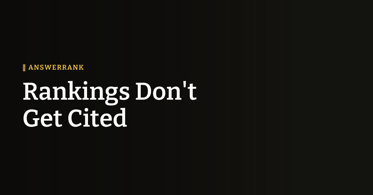 Rankings Don't Get Cited