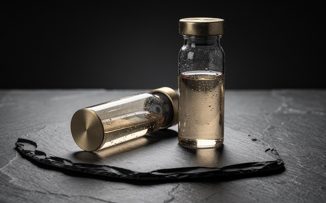 ai overviews reduce clicks: aI overview click loss visualized as a tilted glass gauge with amber liquid drained well below its original fill line.